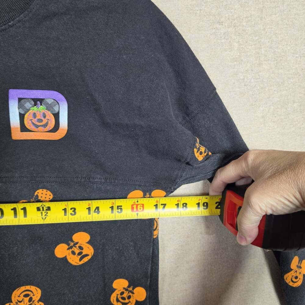 Disney Glow in the dark Halloween Mickey Pumpkins Spirit Jersey Black girls L - Picture 4 of 13